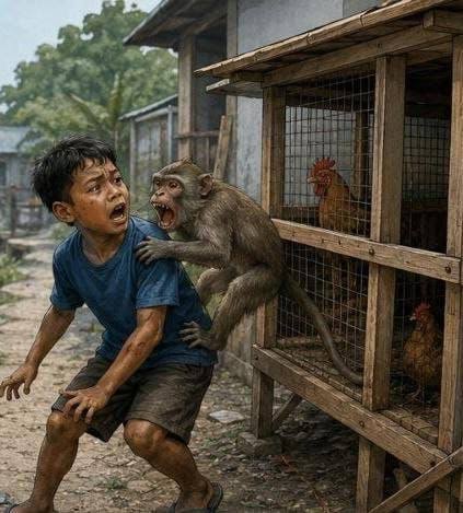 Monyet Berkeliaran di Tarumajaya, Tiga Bocah Jadi Korban Serangan